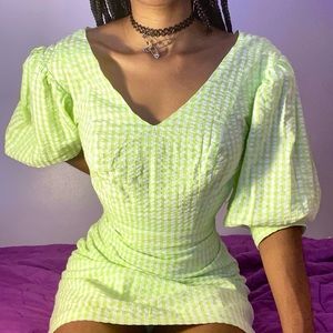 Urban Outfitters Green Gingham plaid dress
